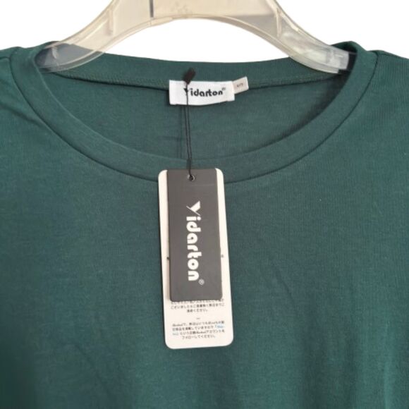 Yidarton Woman's S Comfy Front Twist Knot Long Sleeve Fall Green T Shirt #Y - Picture 4 of 7